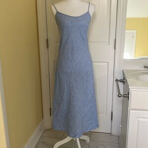 J.Crew Gwyneth slip dress in blue gingham linen